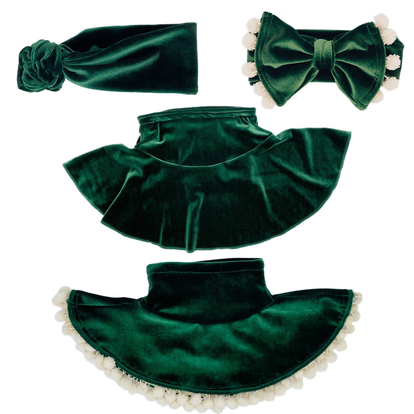 Evergreen Velvet Skater Skirt