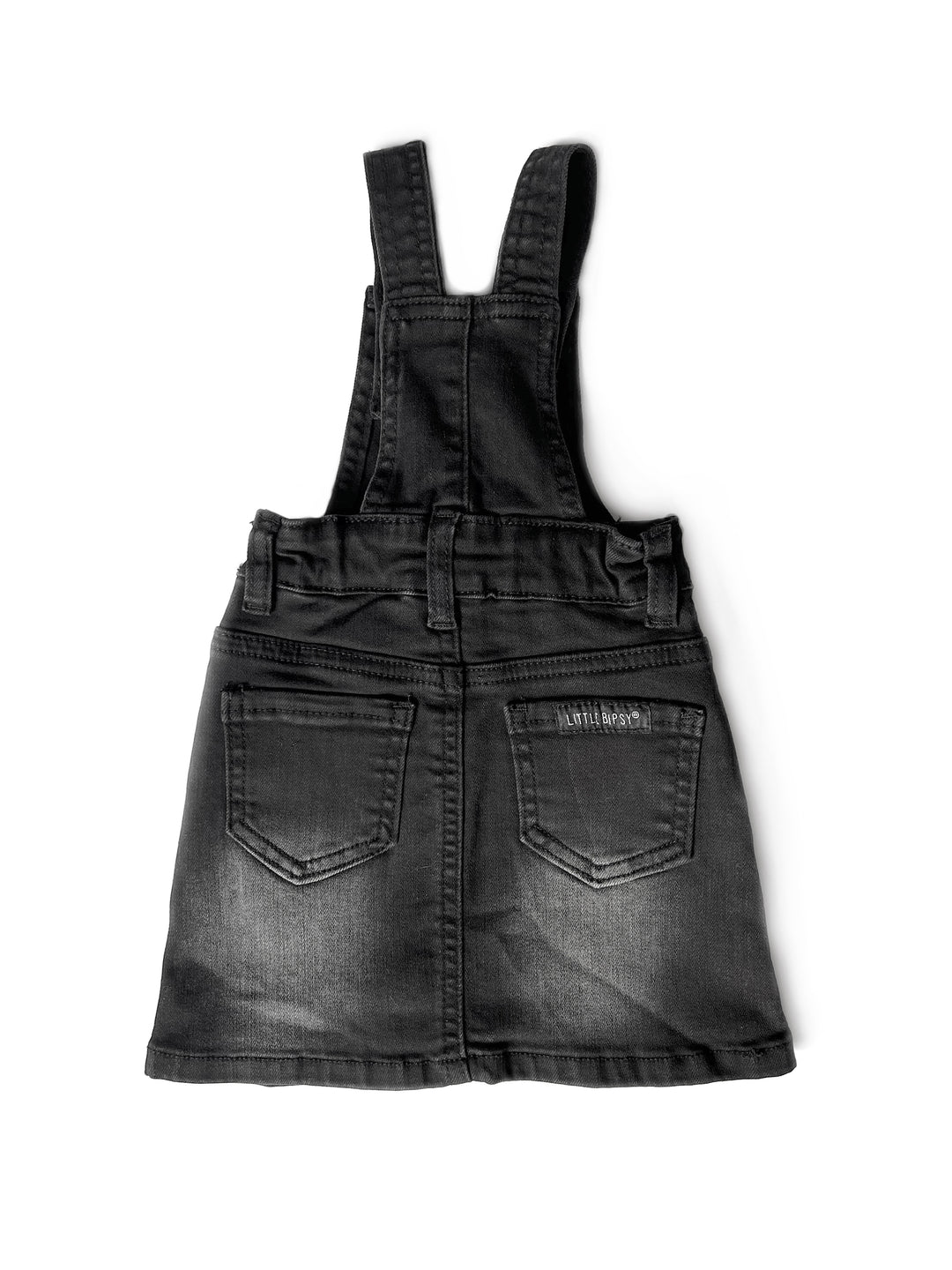 Denim Skirt Overalls- Black Wash – Picky Piglet - Main Image