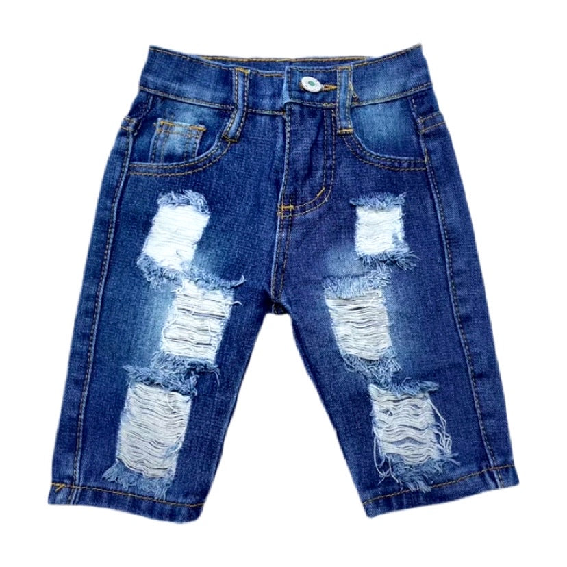 Distressed Denim Bermuda Short