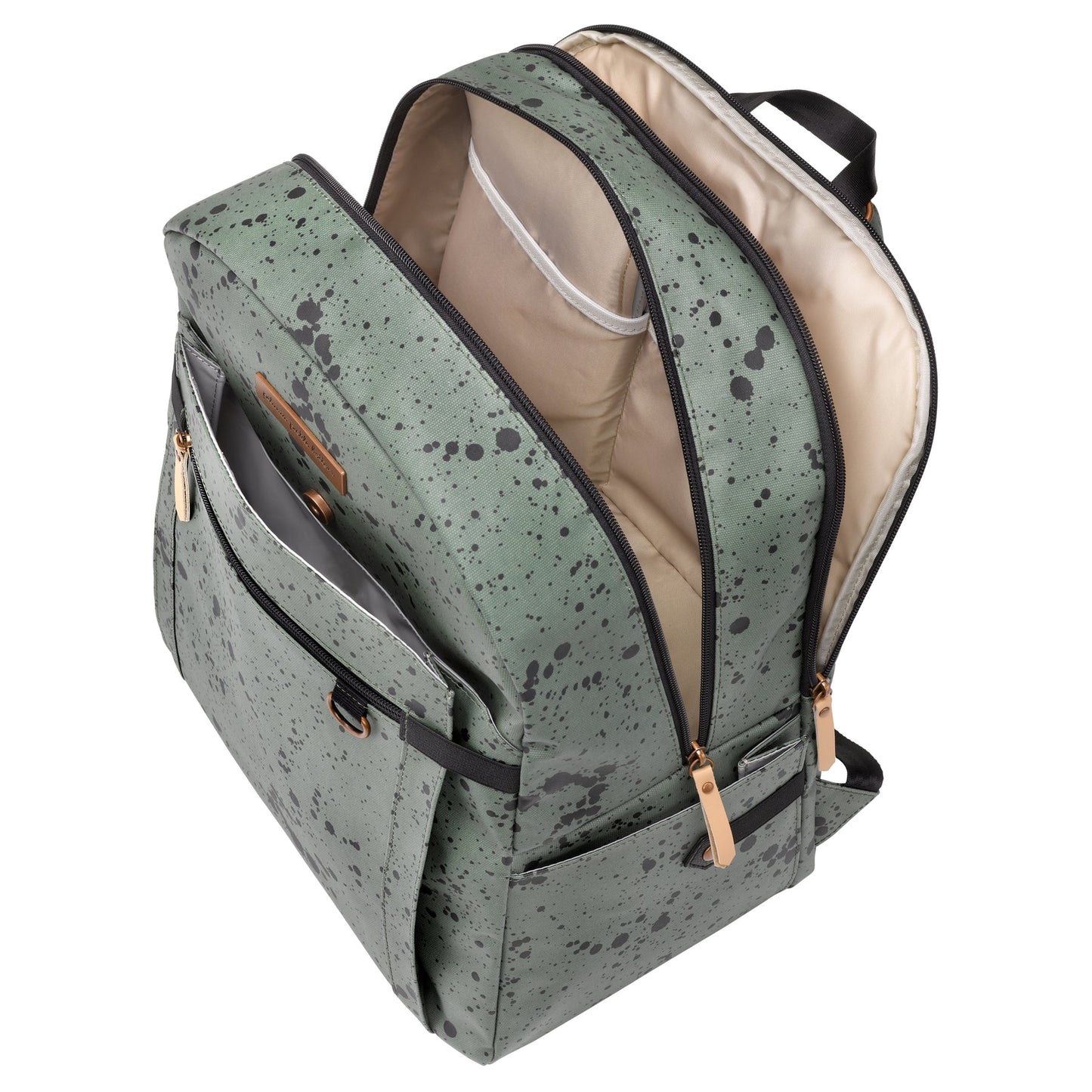 2-IN-1 PROVISIONS BREAST PUMP & DIAPER BAG BACKPACK IN OLIVE INK BLOT