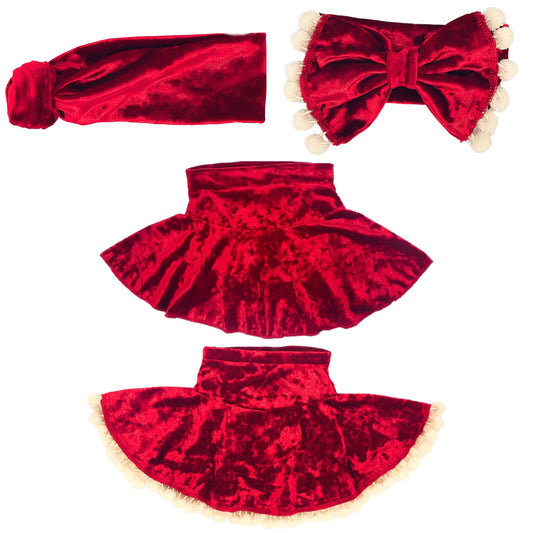 red Velvet Skater Skirt