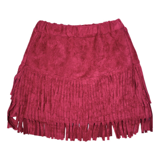 Crimson Fringe Skirt