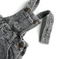 Denim Skirt Overalls- Grey Wash