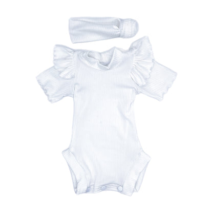 Ribbed Ruffle Onesie Set